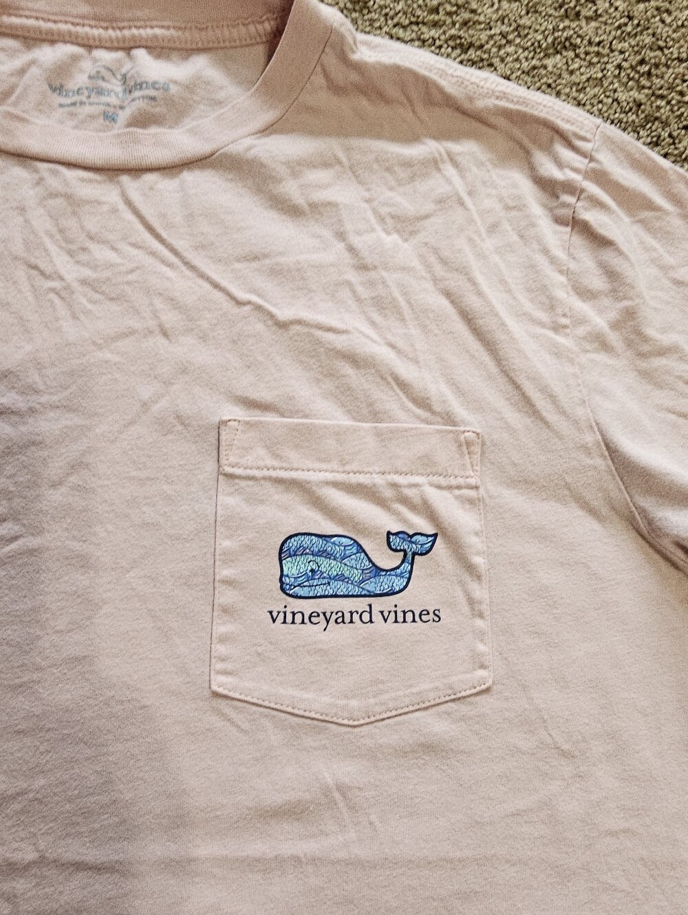 Vineyard Vines Light Pink Short Sleeve Pocket Tee Size M - Picture 4 of 5